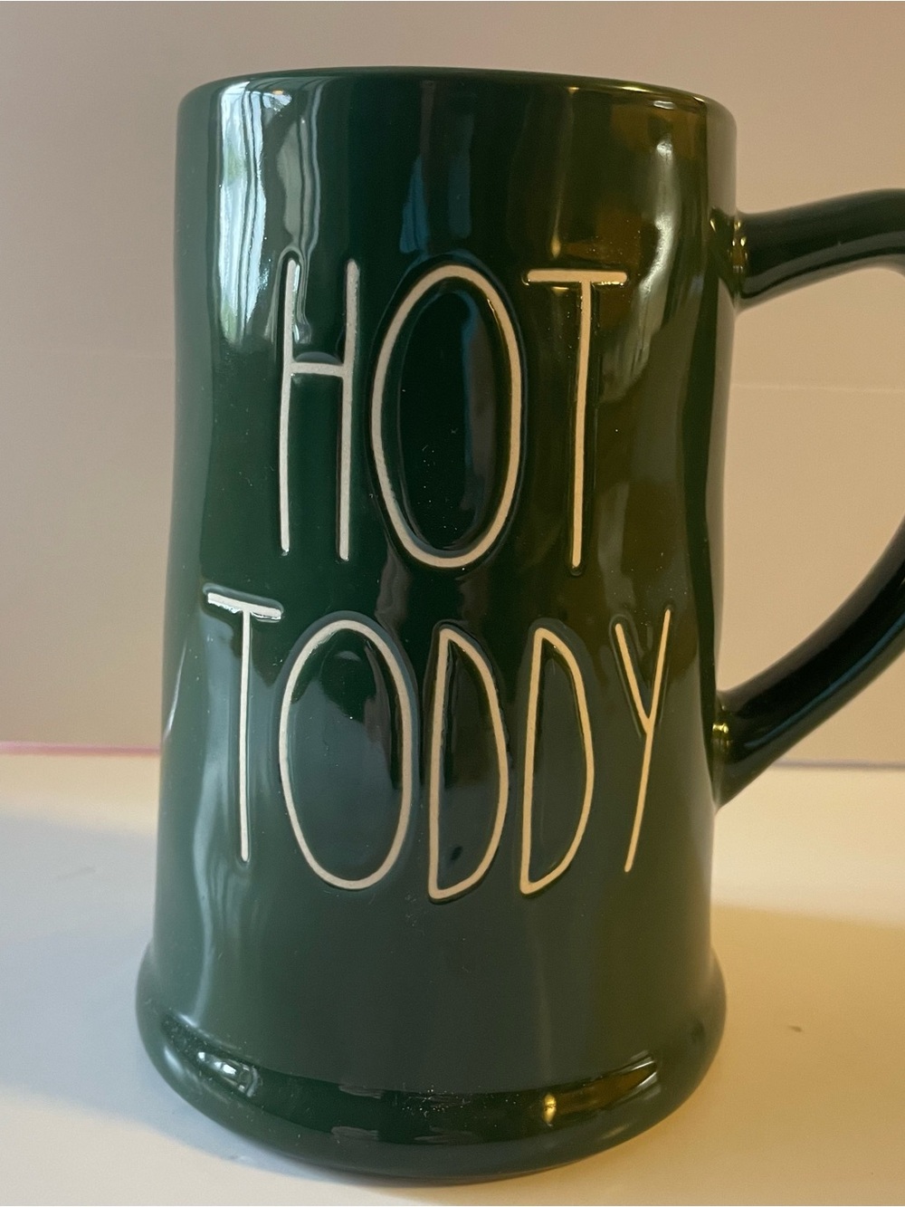 Rae Dunn HOT TODDY Green Ceramic Stein Mug